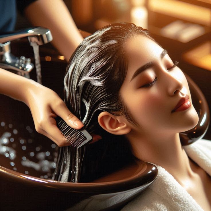 Hairstylist performing precision haircut with scissors and comb